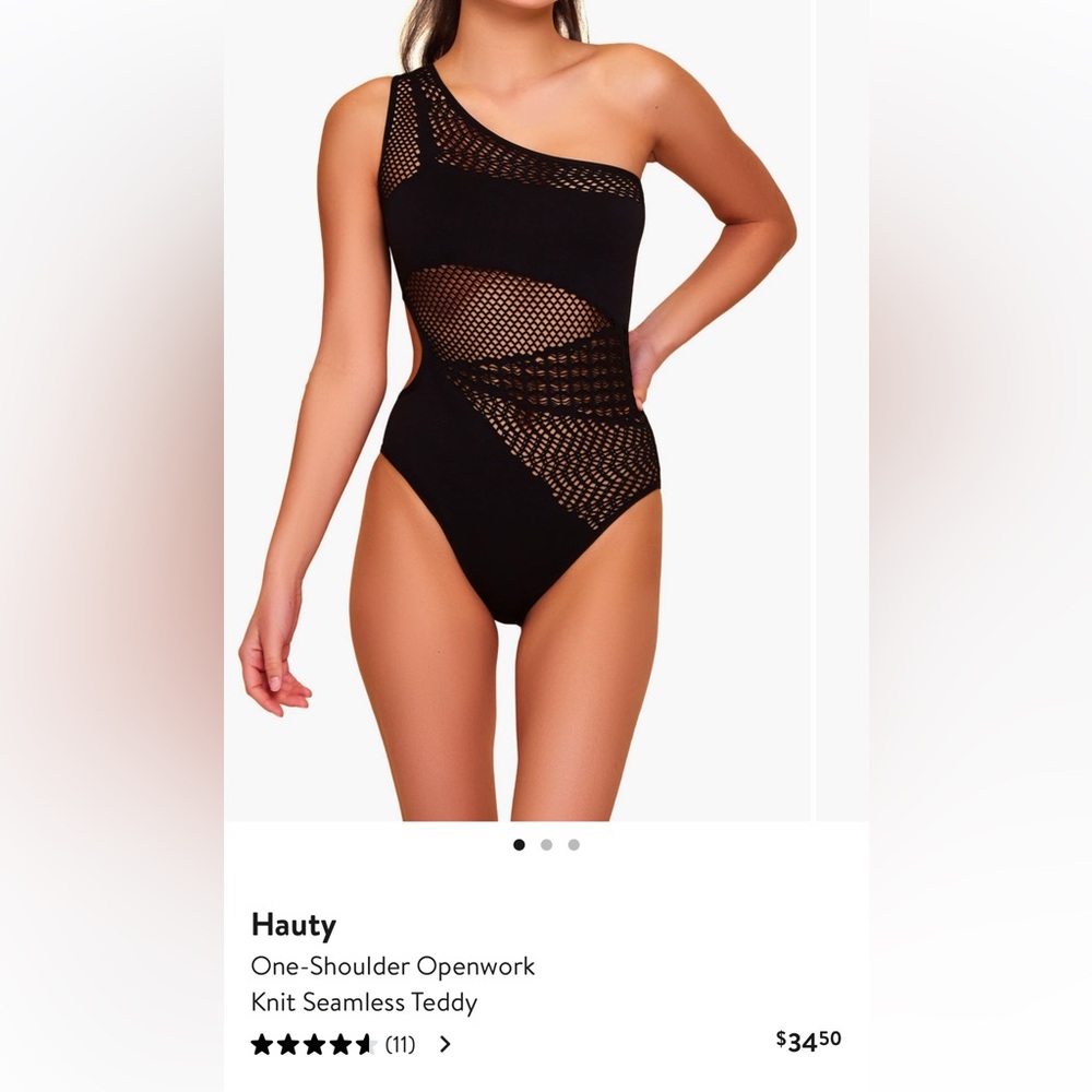 Black Knit One-Shoulder Bodysuit